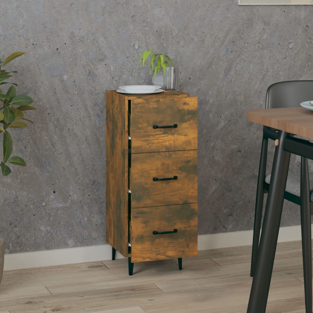 vidaXL Sideboard Smoked Oak 34.5x34x90 cm Engineered Wood