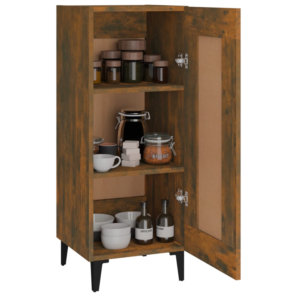 Buffet Chêne Fumé 34,5x34x90 cm Bois D'ingénierie