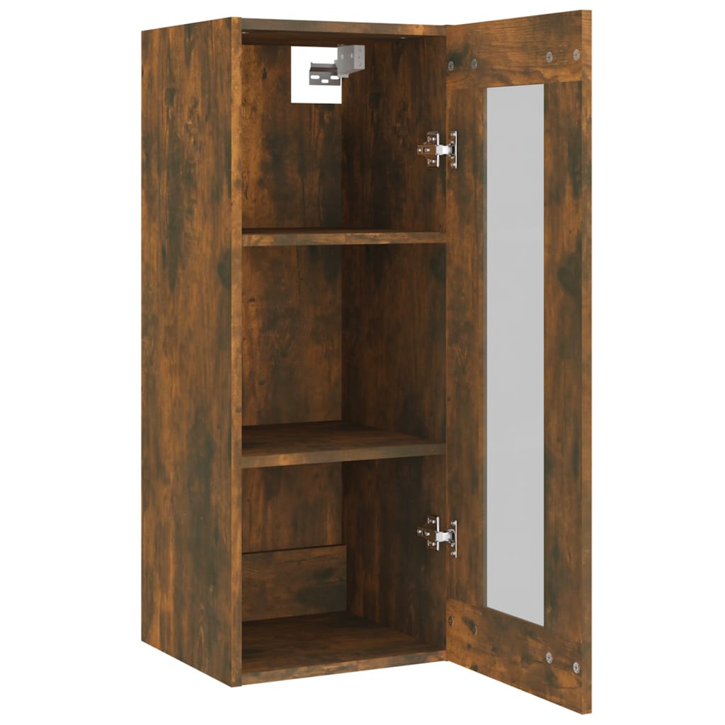 vidaXL Hanging Wall Cabinet Smoked Oak 34.5x34x90 cm