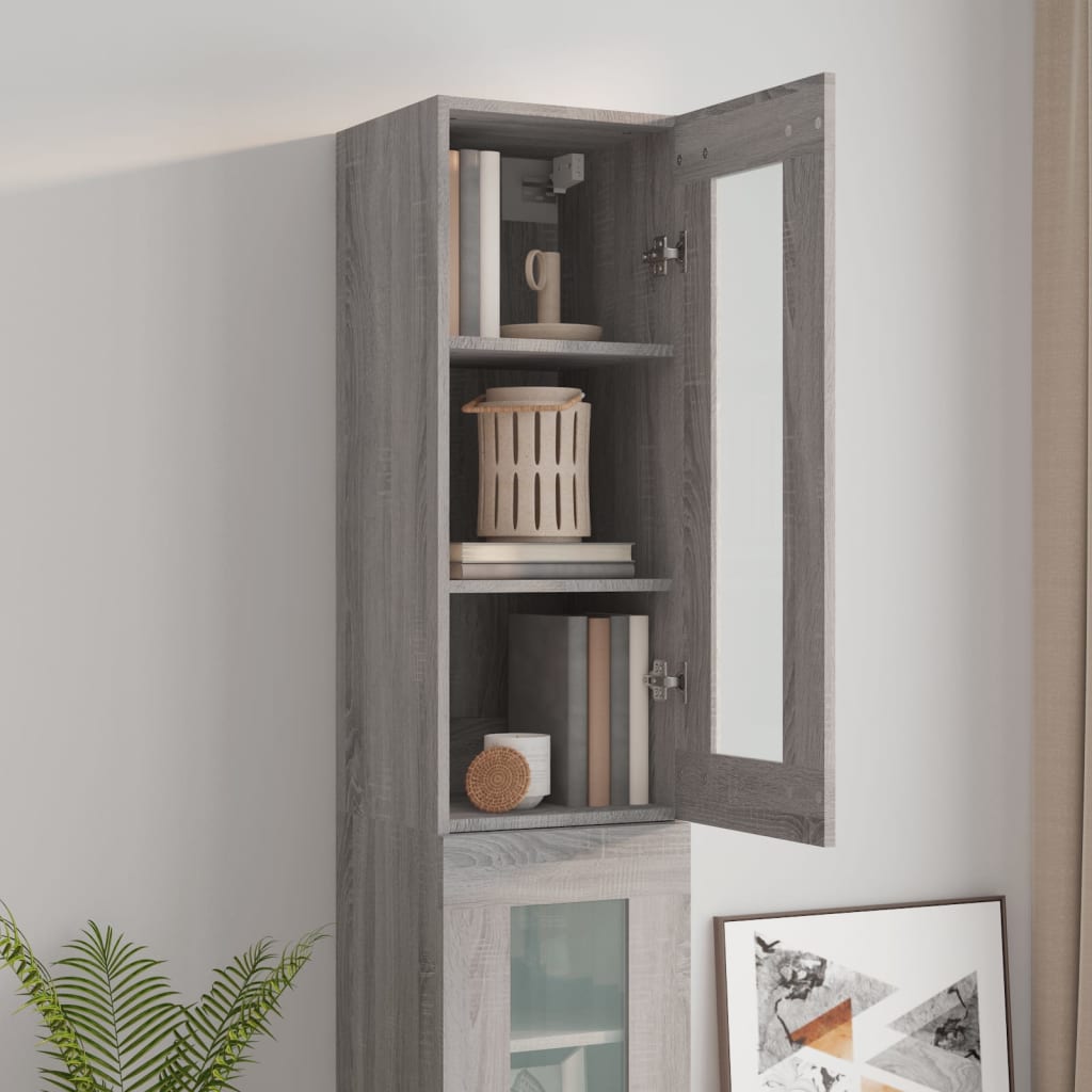 Armoire Murale Suspendue Gris Sonoma 34,5x34x90 cm