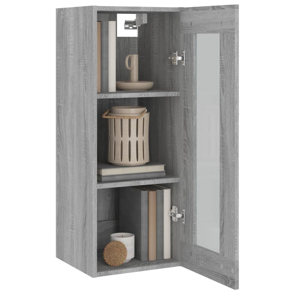 vidaXL Hanging Wall Cabinet Grey Sonoma 34.5x34x90 cm