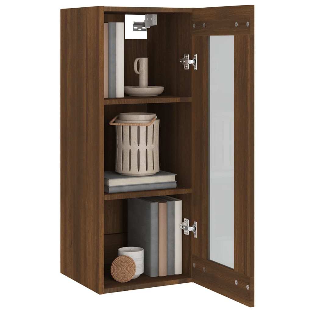 vidaXL Hanging Wall Cabinet Brown Oak 34.5x34x90 cm