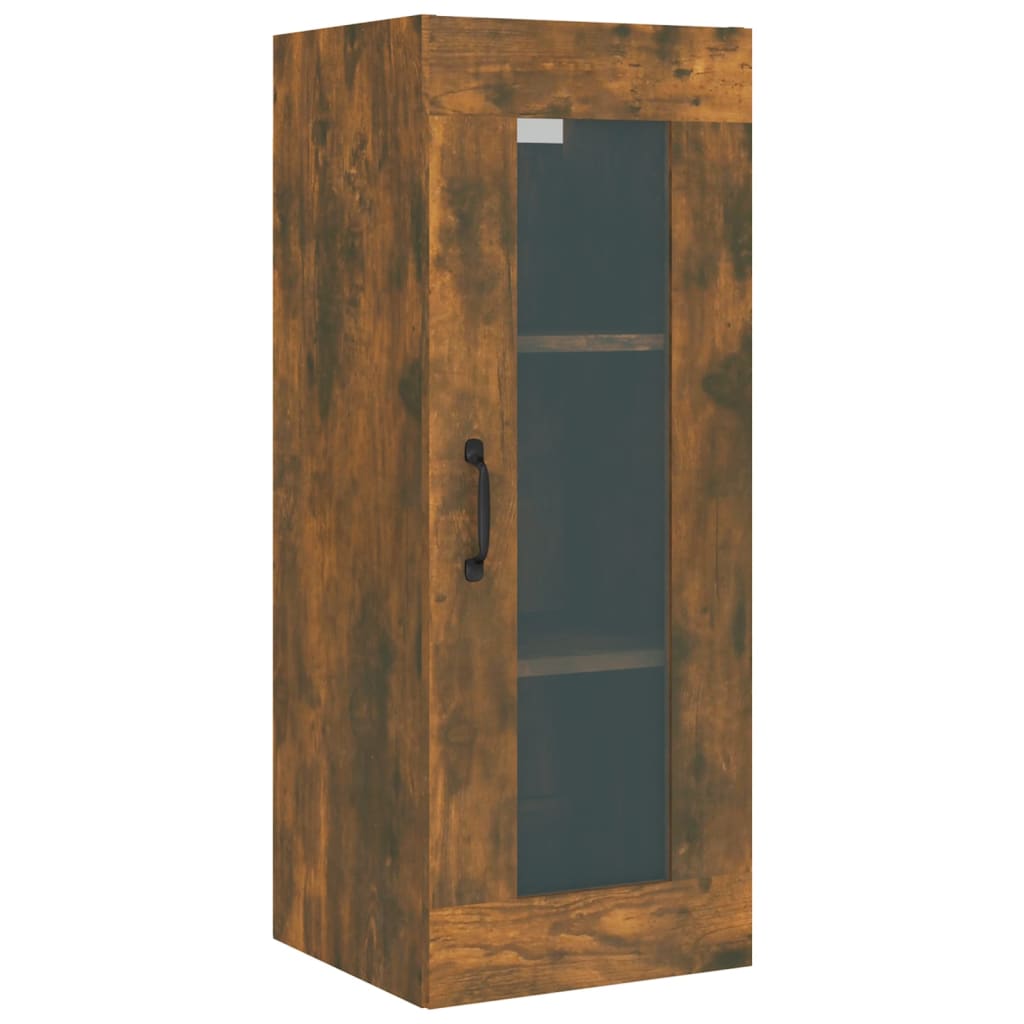 vidaXL Hanging Wall Cabinet Smoked Oak 34.5x34x90 cm