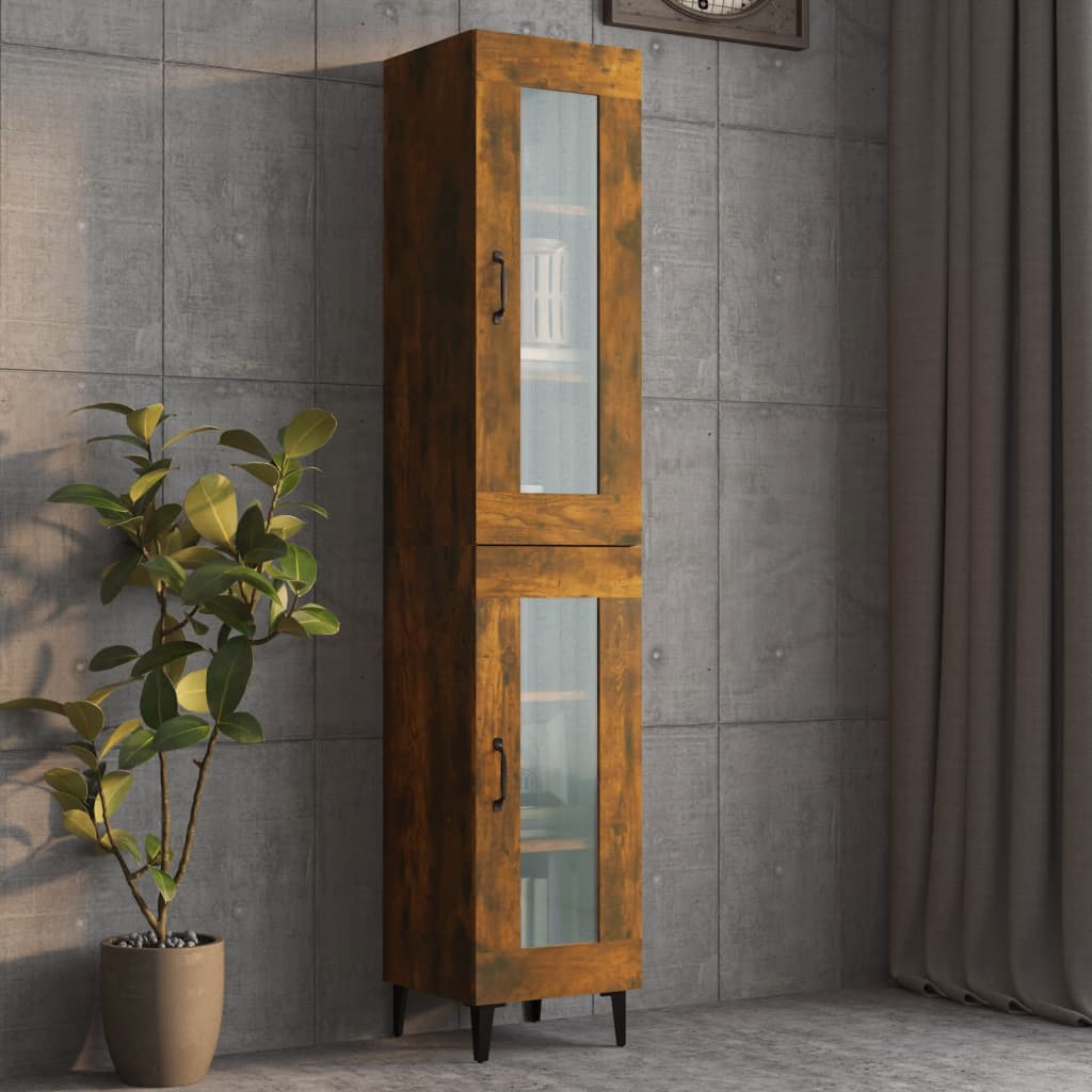 vidaXL Hanging Wall Cabinet Smoked Oak 34.5x34x90 cm