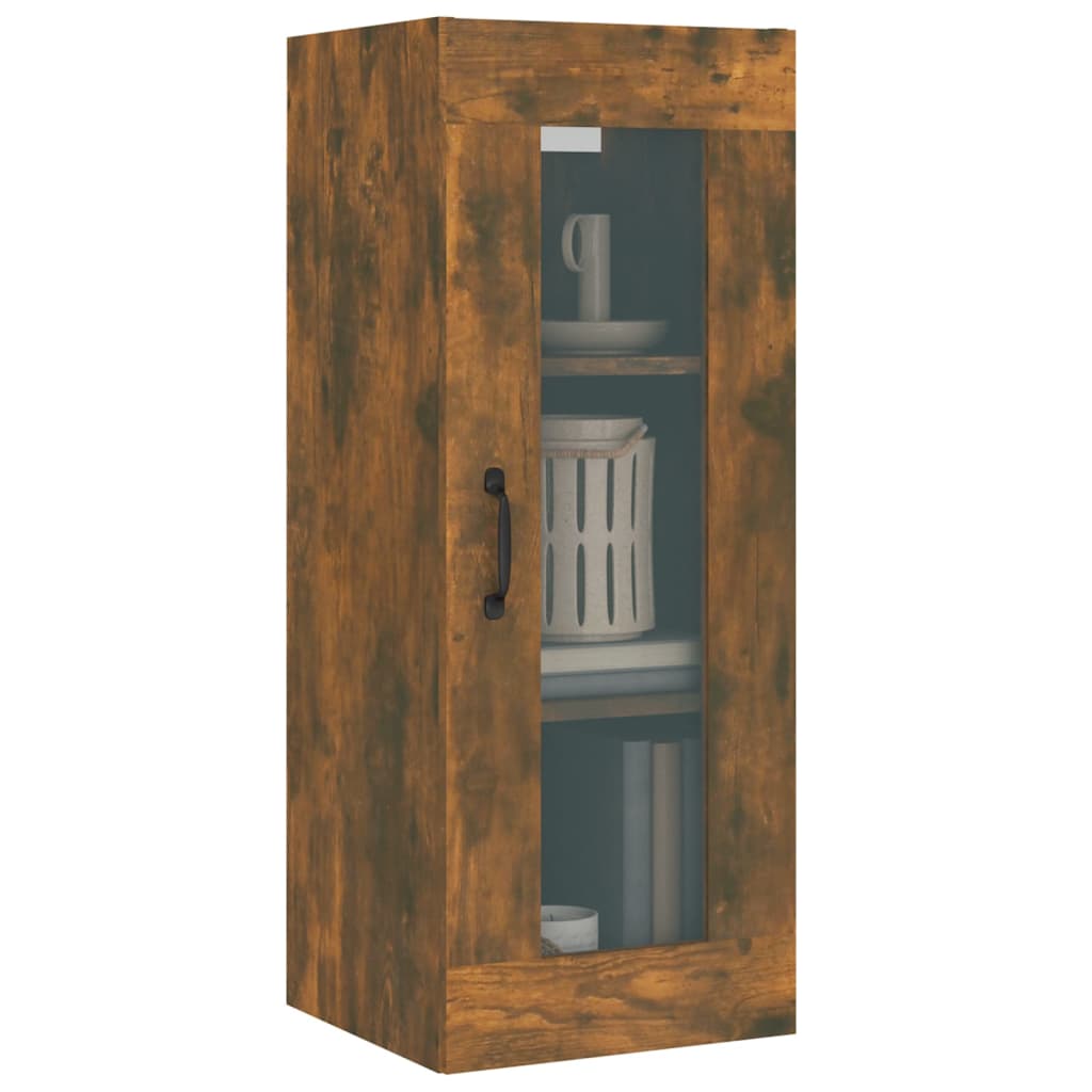 vidaXL Hanging Wall Cabinet Smoked Oak 34.5x34x90 cm