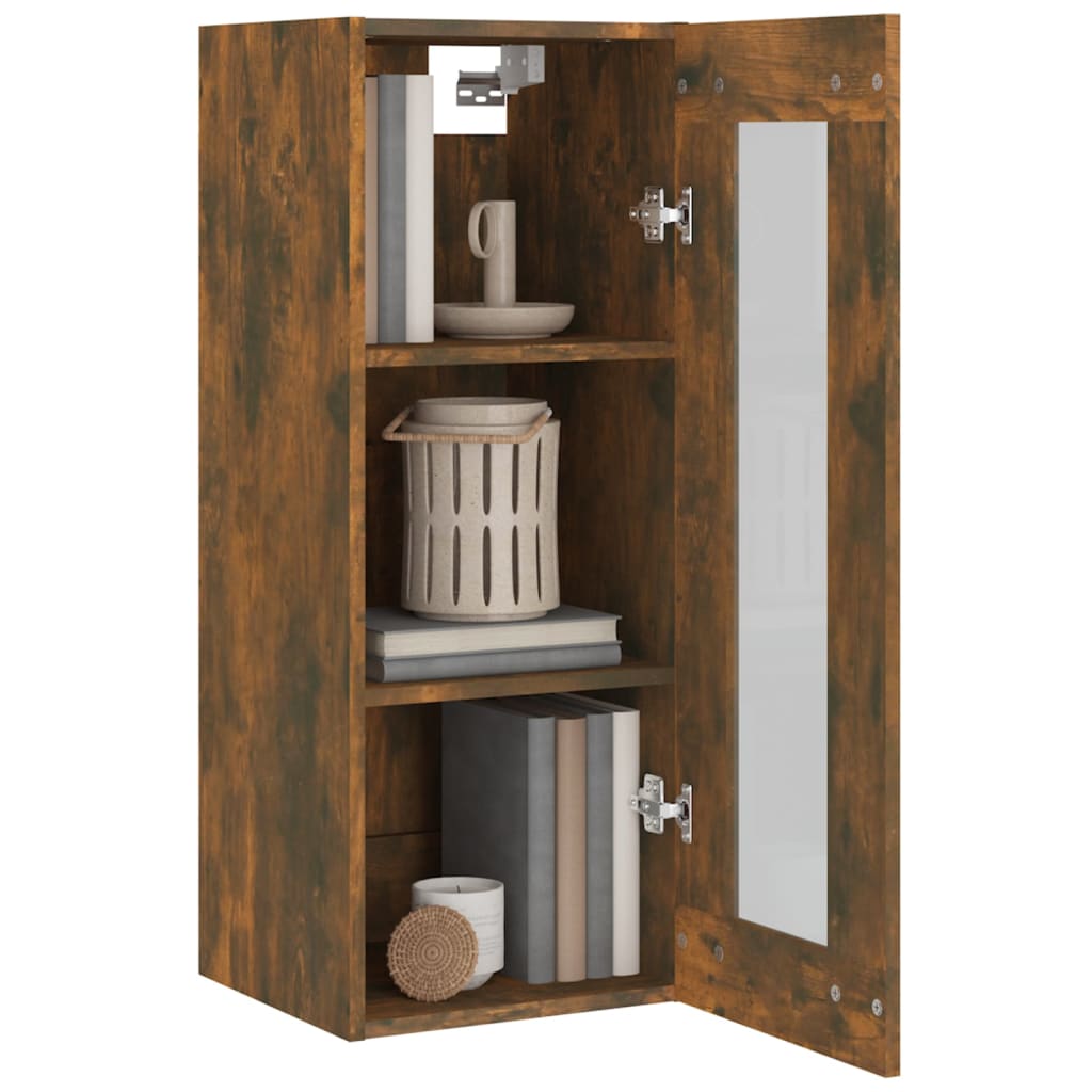 vidaXL Hanging Wall Cabinet Smoked Oak 34.5x34x90 cm