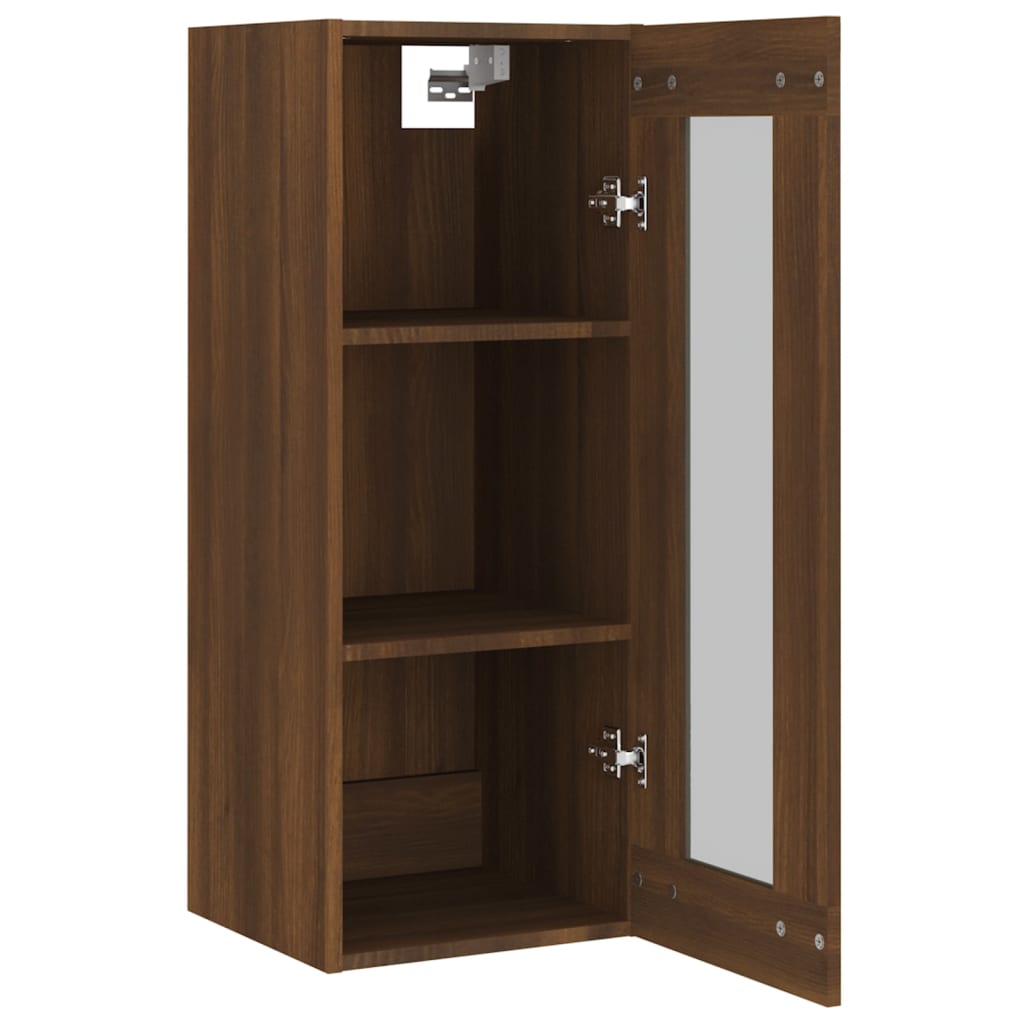 vidaXL Hanging Wall Cabinet Brown Oak 34.5x34x90 cm