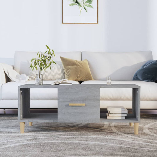 vidaXL Coffee Table Grey Sonoma 102x50x40 cm Engineered Wood