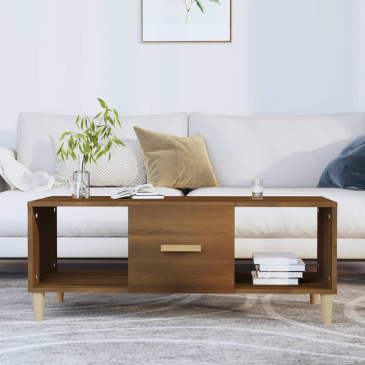 vidaXL Coffee Table Brown Oak 102x50x40 cm Engineered Wood