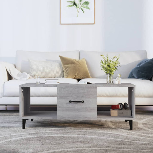 vidaXL Coffee Table Grey Sonoma 102x50x40 cm Engineered Wood