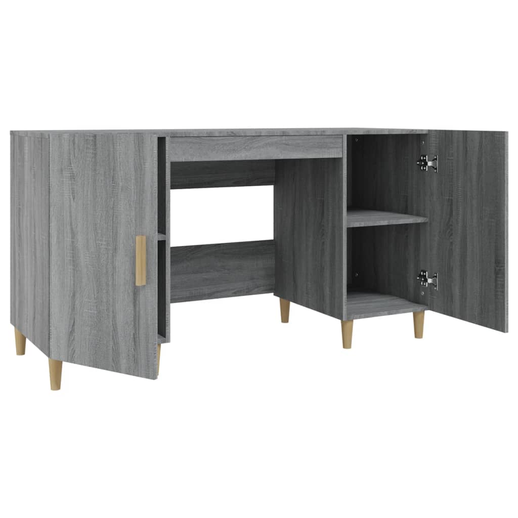 vidaXL Desk Grey Sonoma 140x50x75 cm Engineered Wood