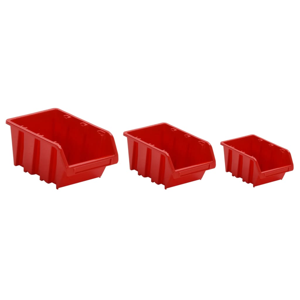 vidaXL 35 Piece Workshop Shelf Set Red and Black 77x39cm Polypropylene