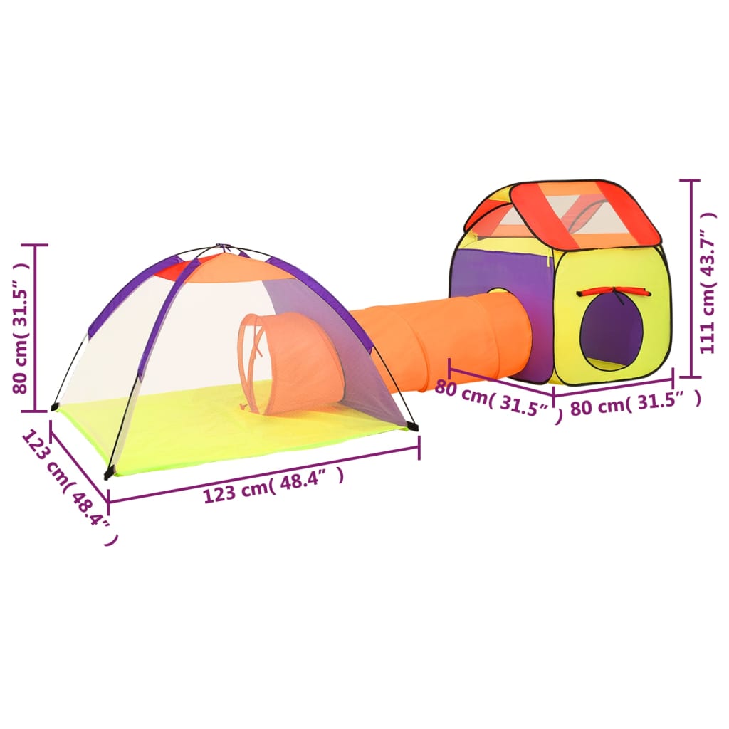 Children Play Tent Multicolour 338x123x111 cm - Upclimb Ltd
