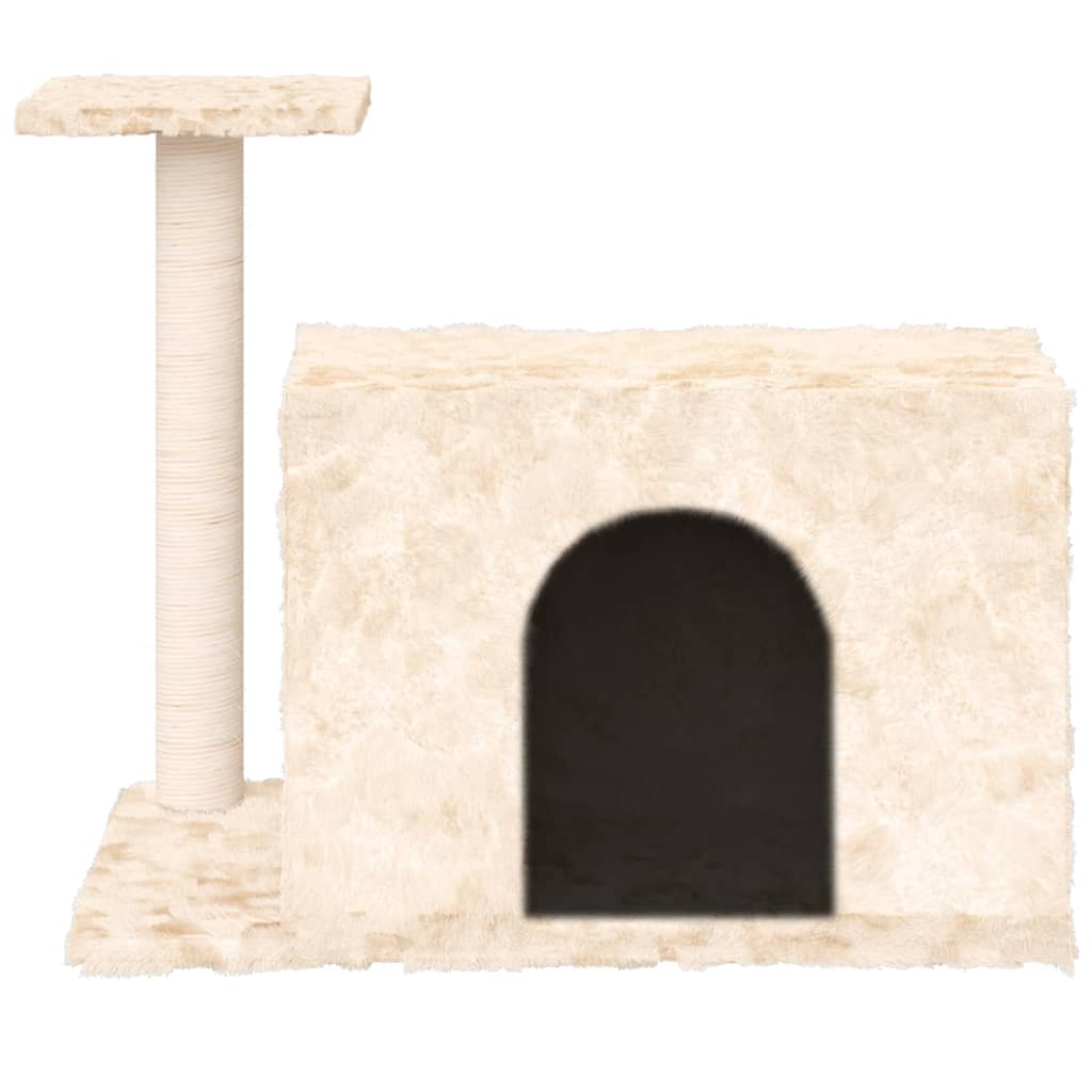 vidaXL Cat Tree with Sisal Scratching Post Cream 51 cm