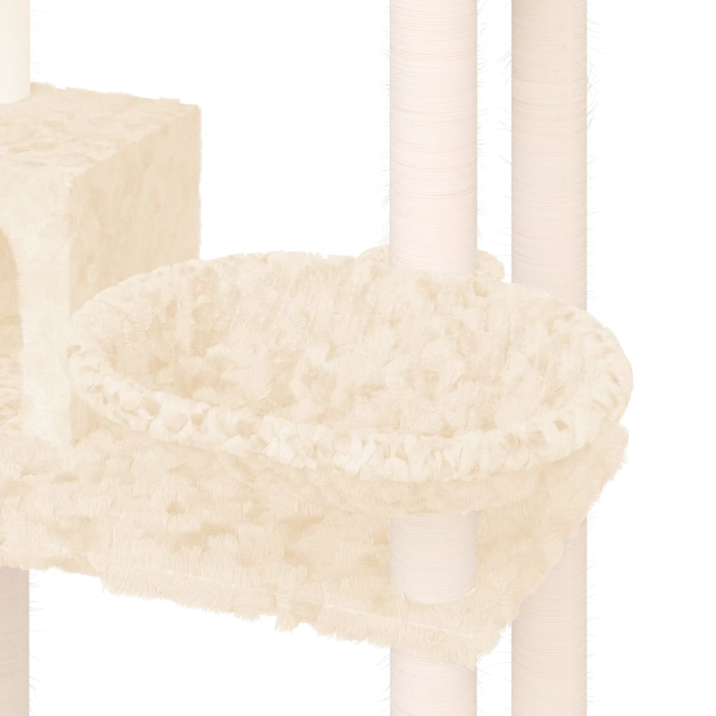 vidaXL Cat Tree with Sisal Scratching Posts Cream 131 cm