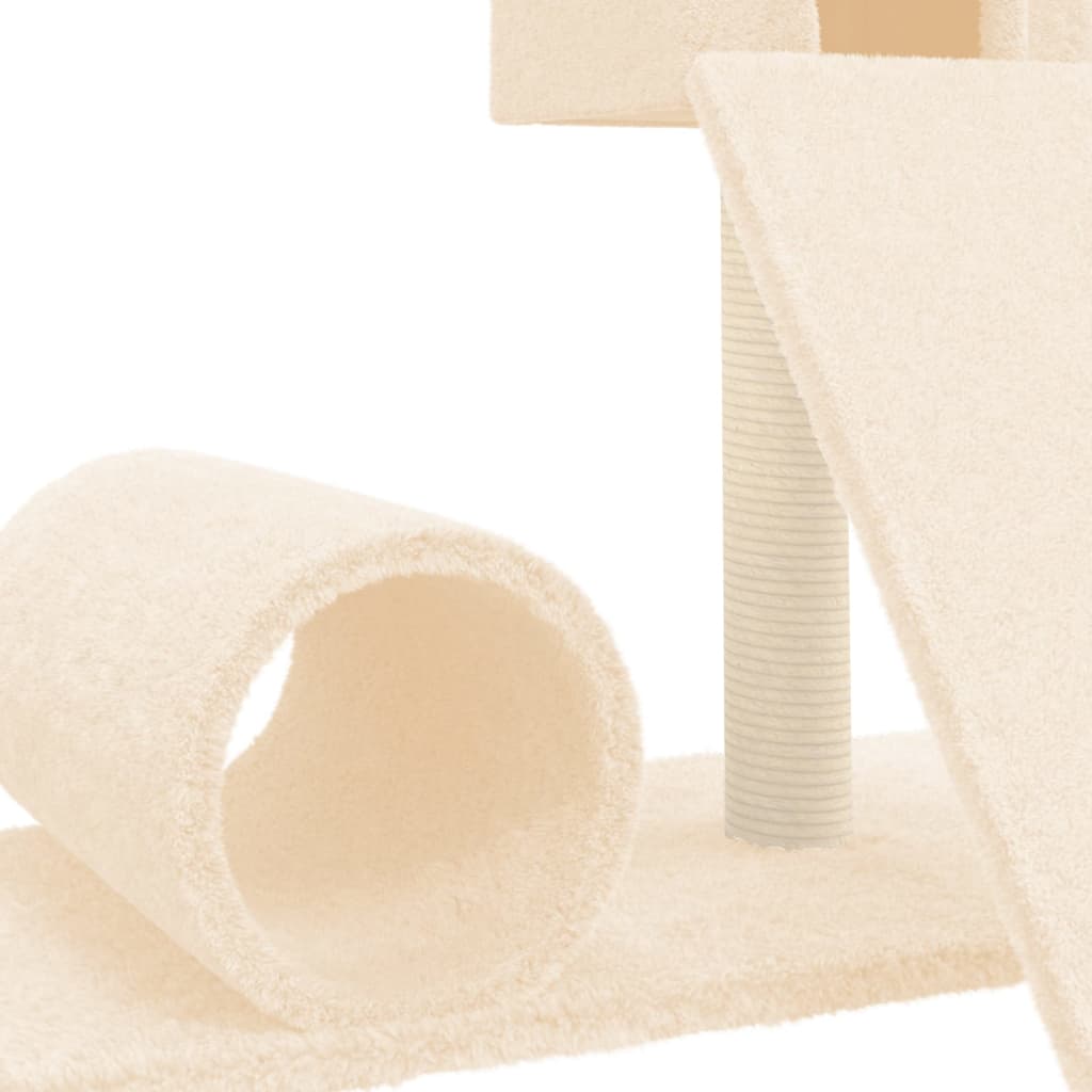 vidaXL Cat Tree with Sisal Scratching Post Cream 59 cm