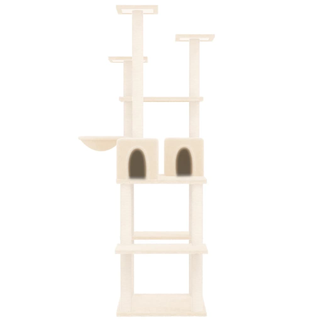 vidaXL Cat Tree with Sisal Scratching Posts Cream 167 cm