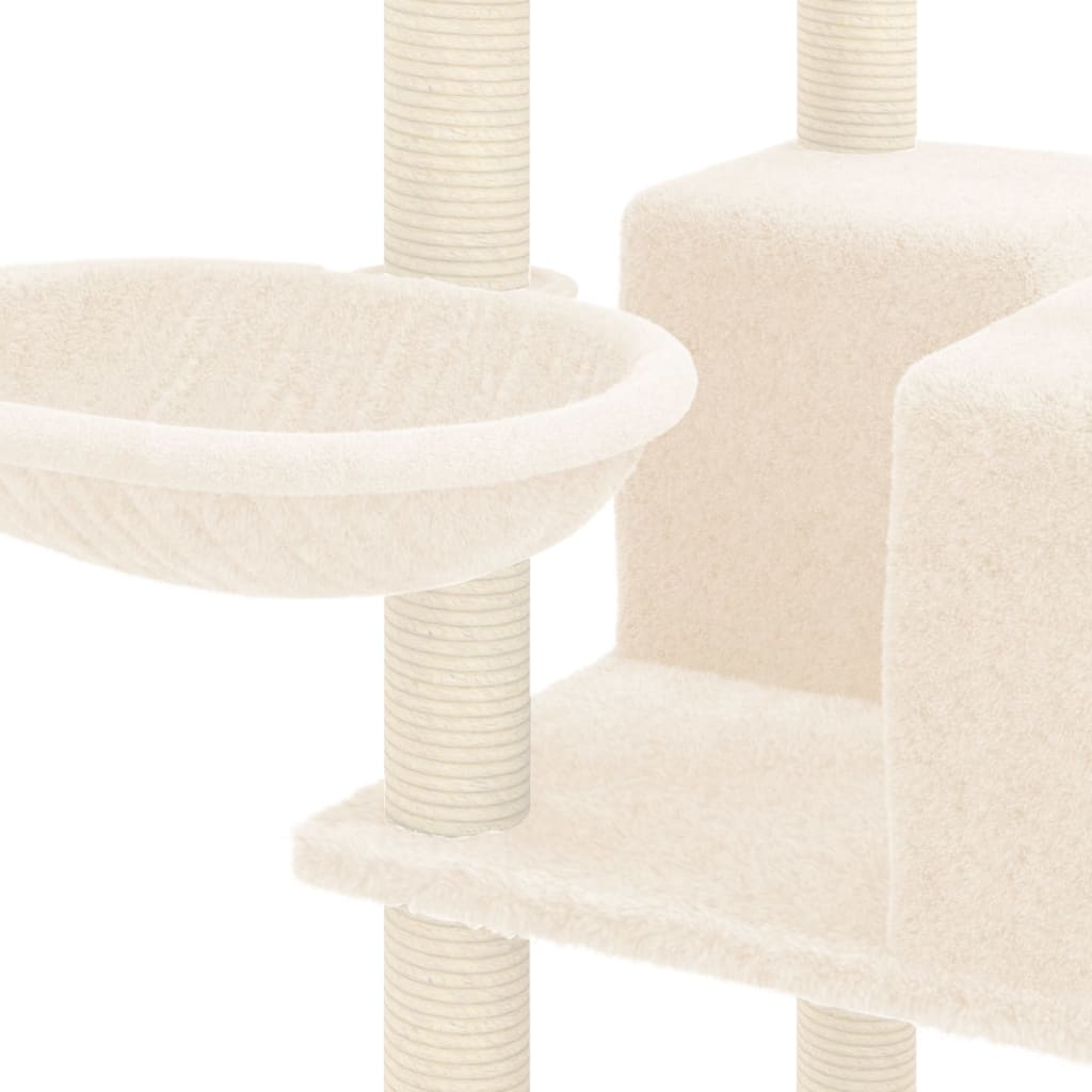 vidaXL Cat Tree with Sisal Scratching Posts Cream 167 cm