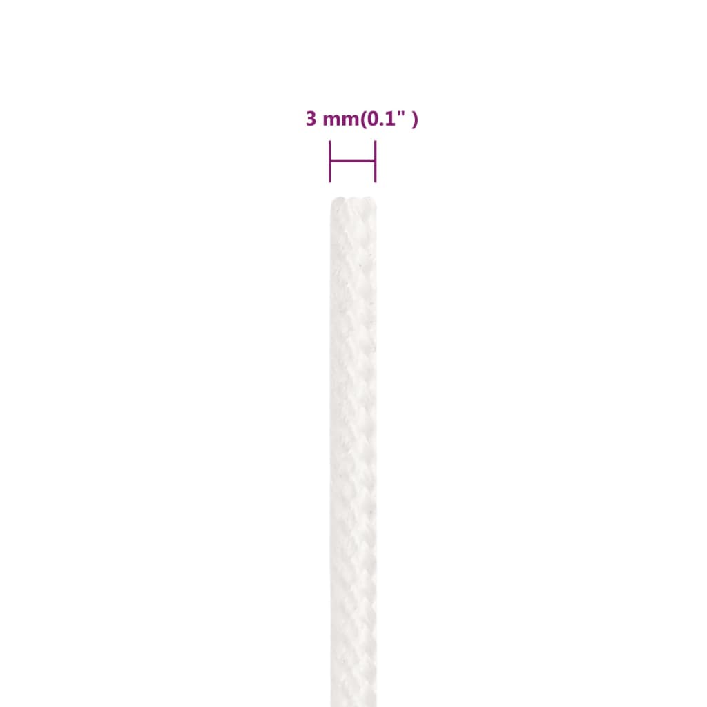 vidaXL Boat Rope Full White 3 mm 25 m Polypropylene
