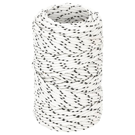 vidaXL Braided Boat Rope White 2 mmx25 m Polyester