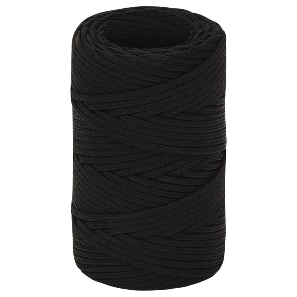 vidaXL Work Rope Black 2 mm 50 m Polyester