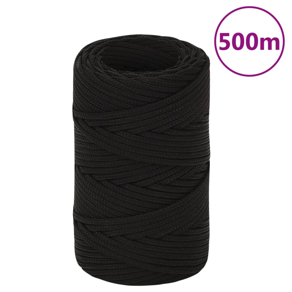 vidaXL Work Rope Black 2 mm 500 m Polyester