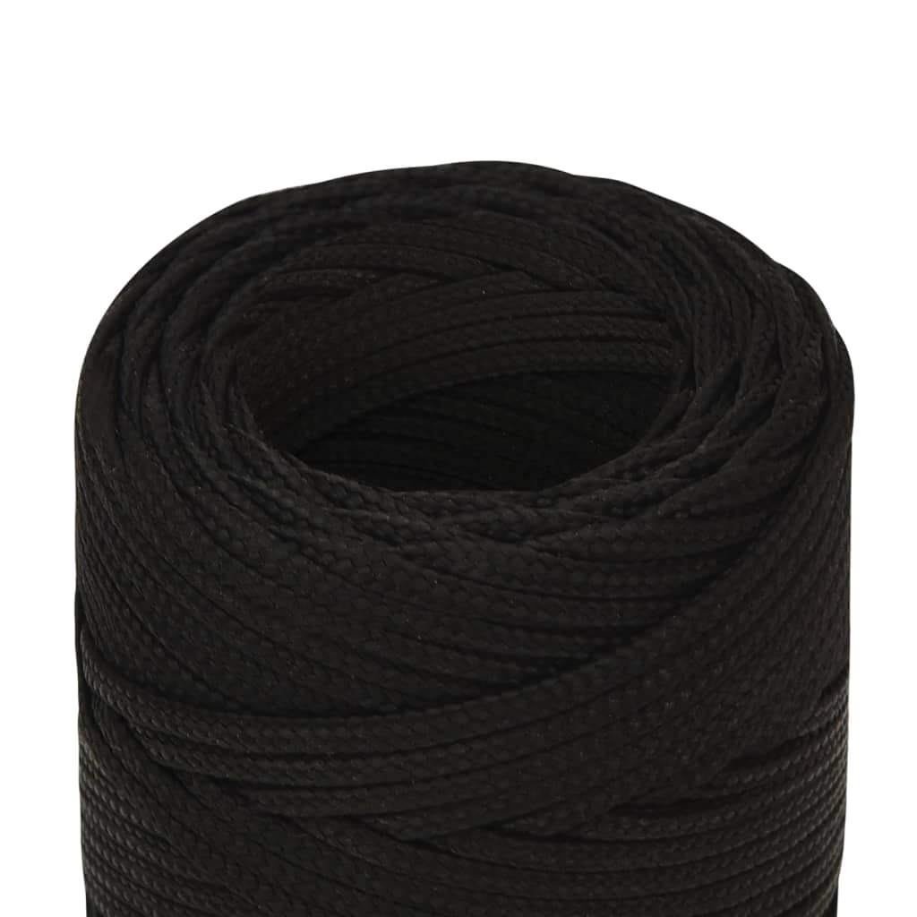 vidaXL Work Rope Black 2 mm 500 m Polyester
