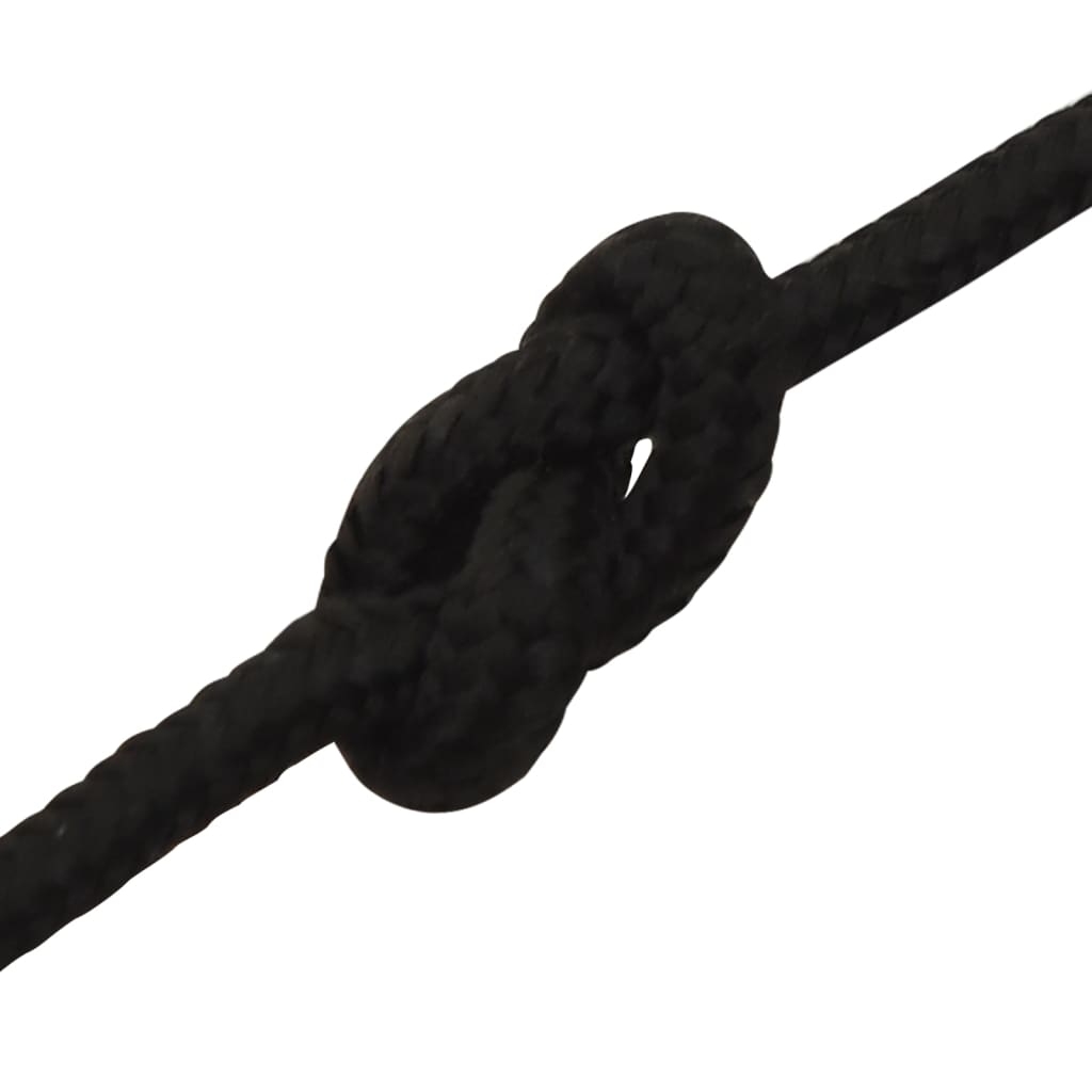 vidaXL Work Rope Black 3 mm 25 m Polyester