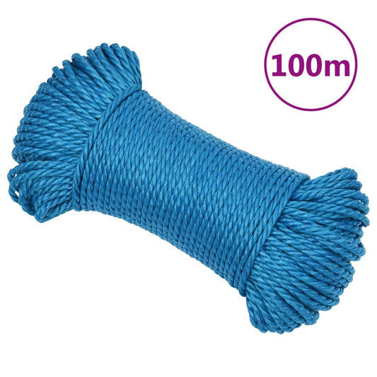 vidaXL Work Rope Blue 6 mm 100 m Polypropylene