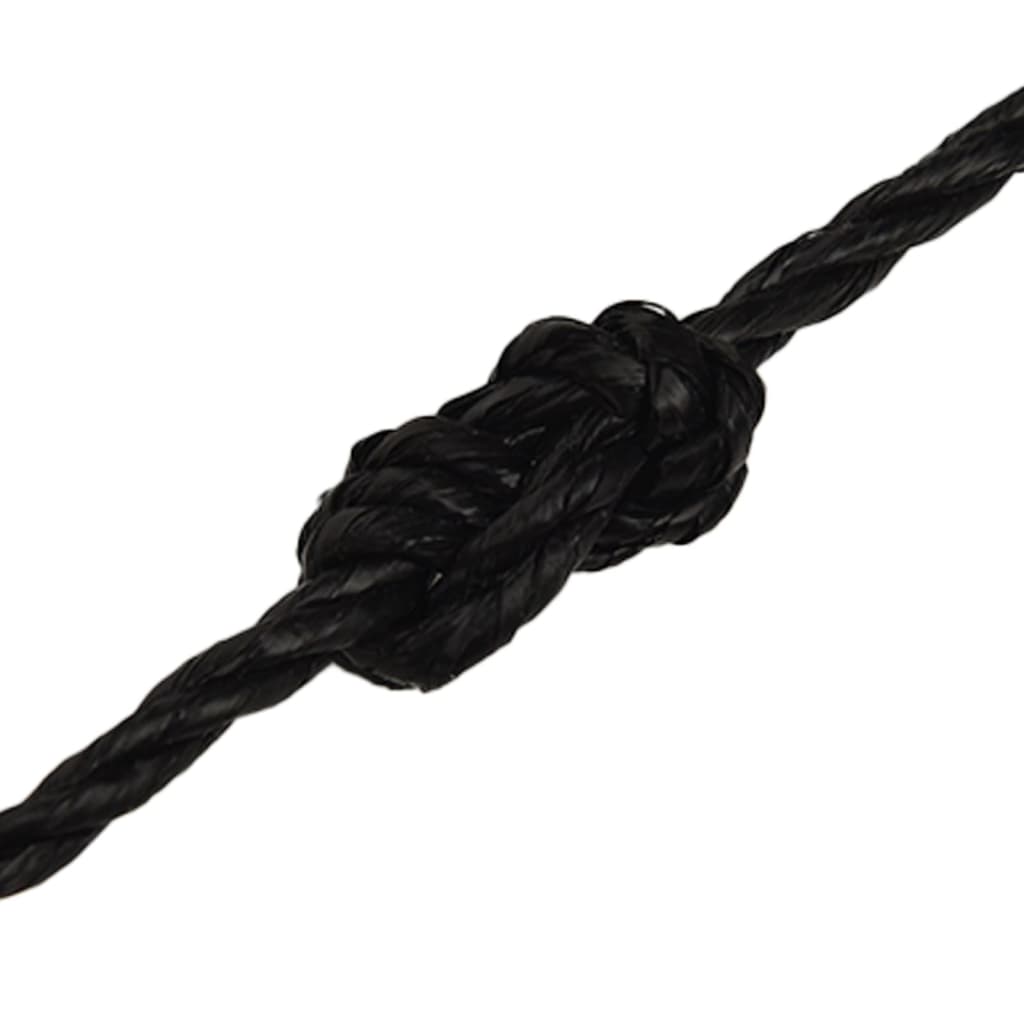 vidaXL Work Rope Black 8 mm 250 m Polypropylene