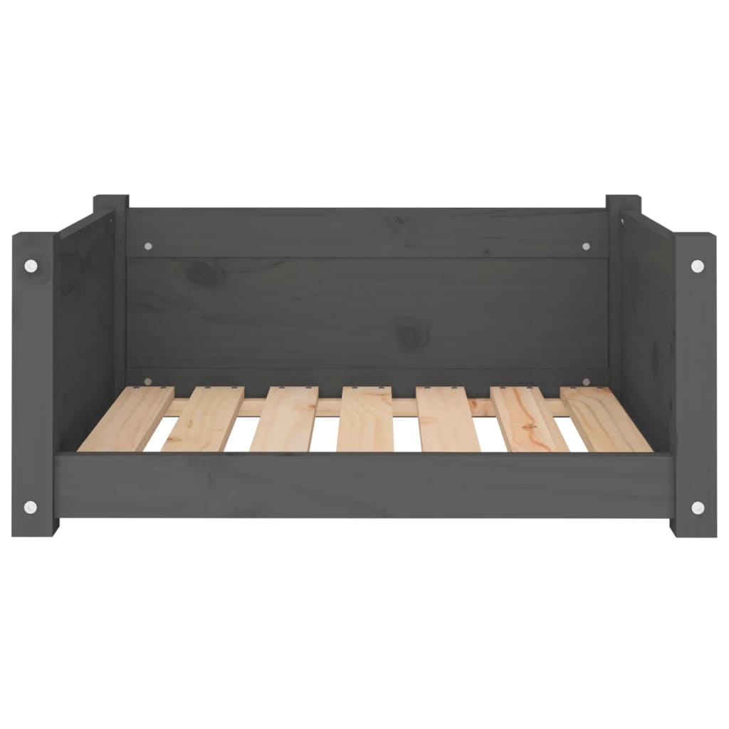 vidaXL Dog Bed Grey 65.5x50.5x28 cm Solid Pine Wood