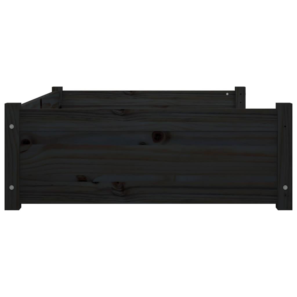 vidaXL Dog Bed Black 95.5x65.5x28 cm Solid Pine Wood