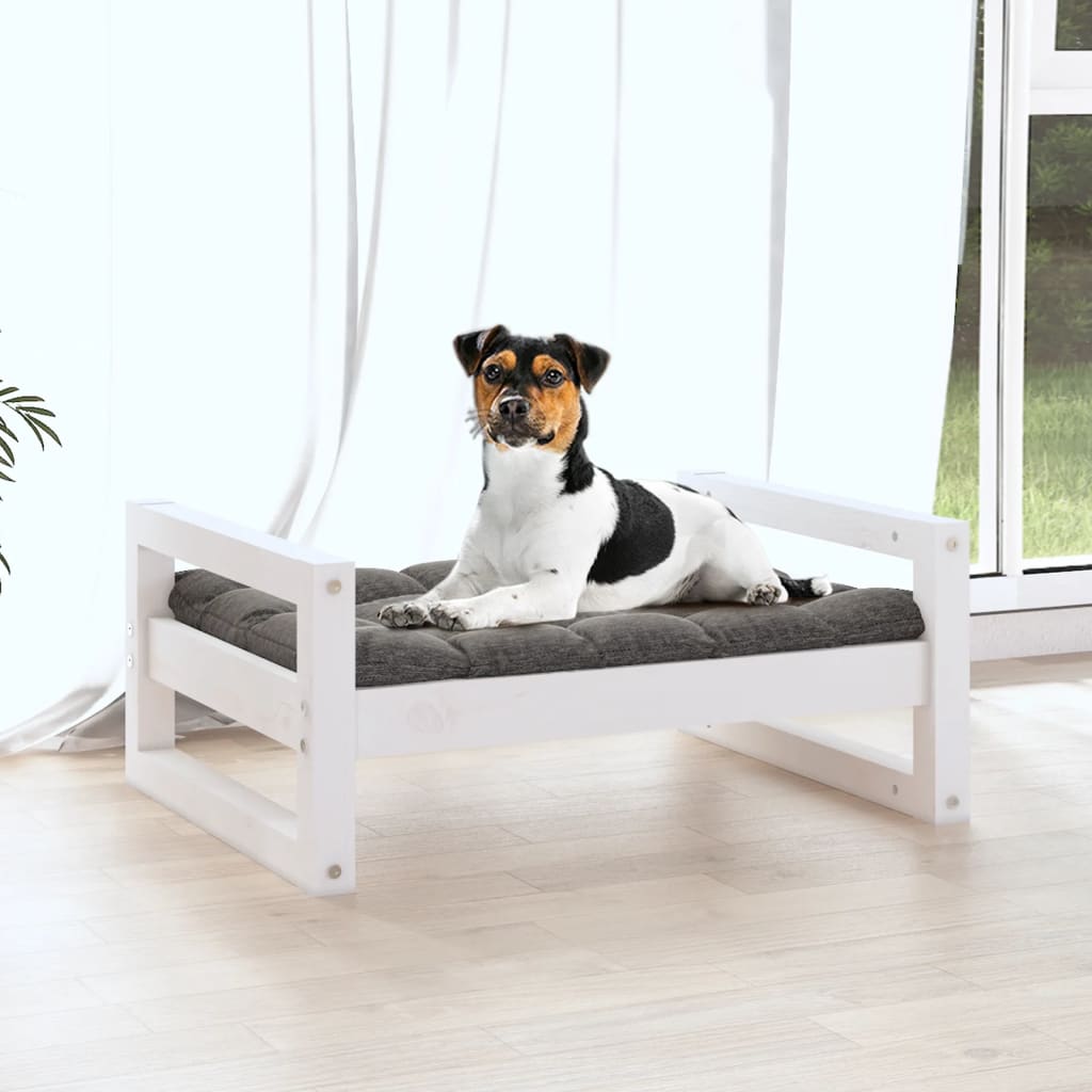 Hondenmand wit 55,5x45,5x28 cm massief grenenhout