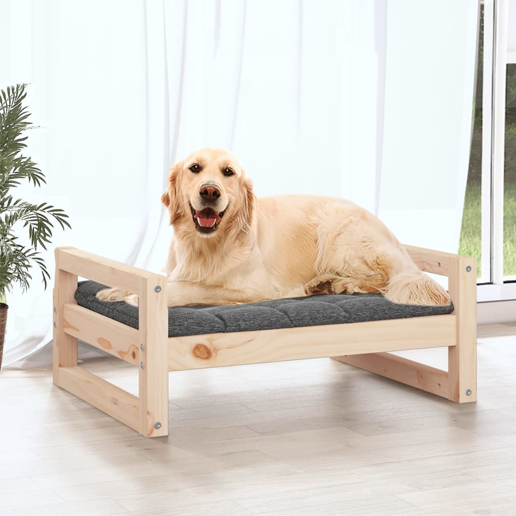 Lit pour chien 75,5x55,5x28 cm Bois de pin massif