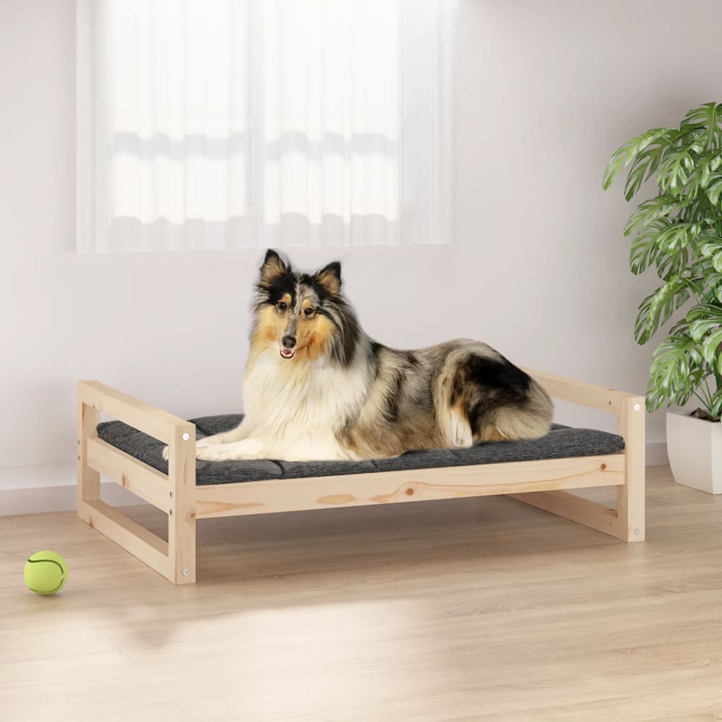 Lit pour chien 95,5x65,5x28 cm Bois de pin massif