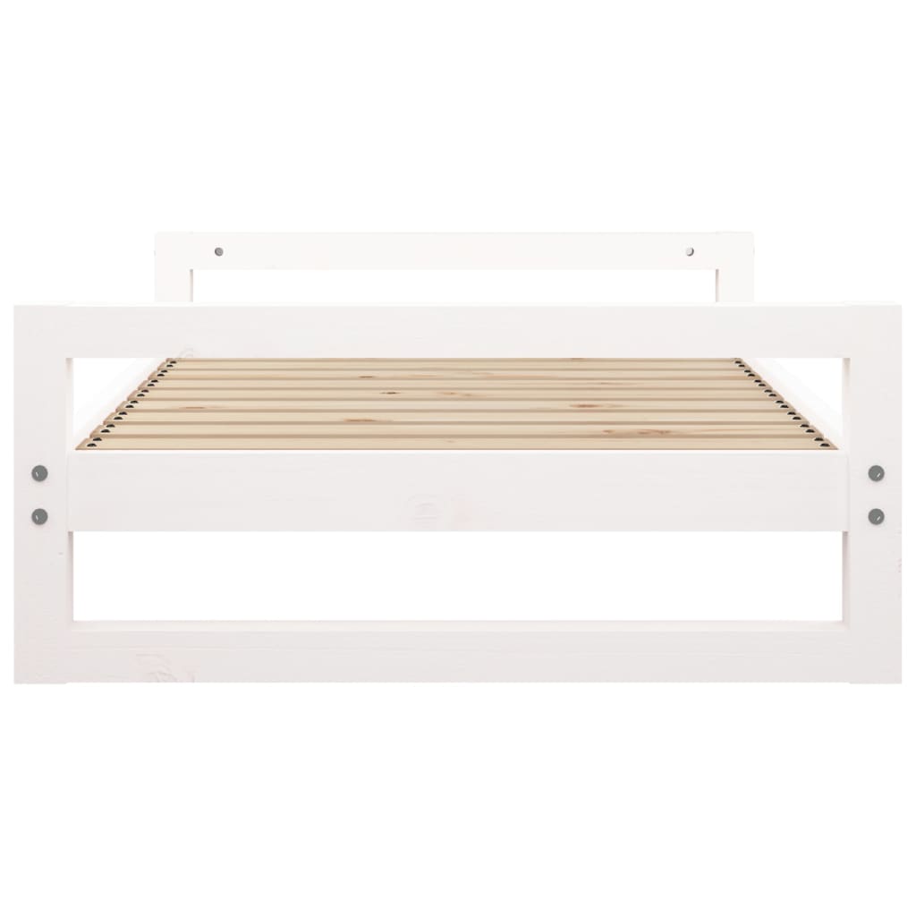 Lit pour chien Blanc 95,5x65,5x28 cm Bois de pin massif