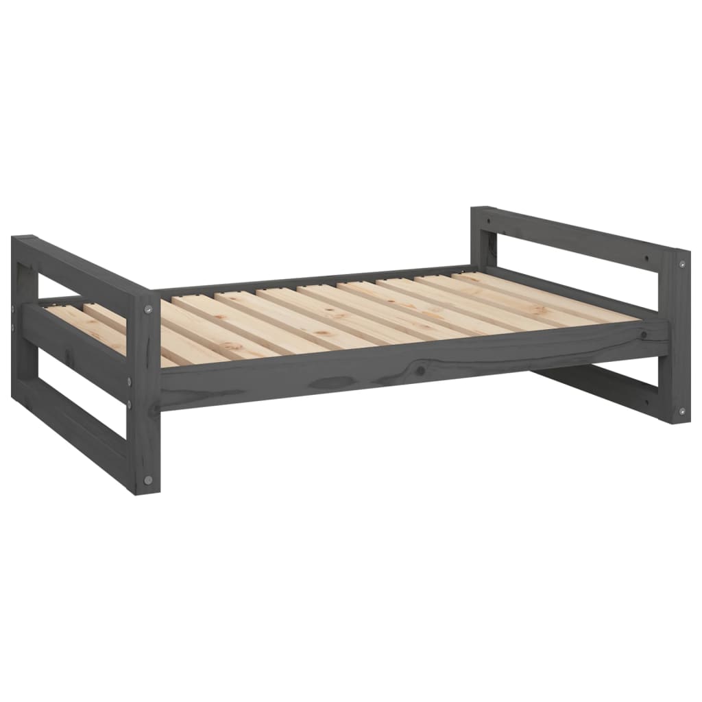 Lit pour Chien Gris 95,5x65,5x28 cm Bois de Pin Massif