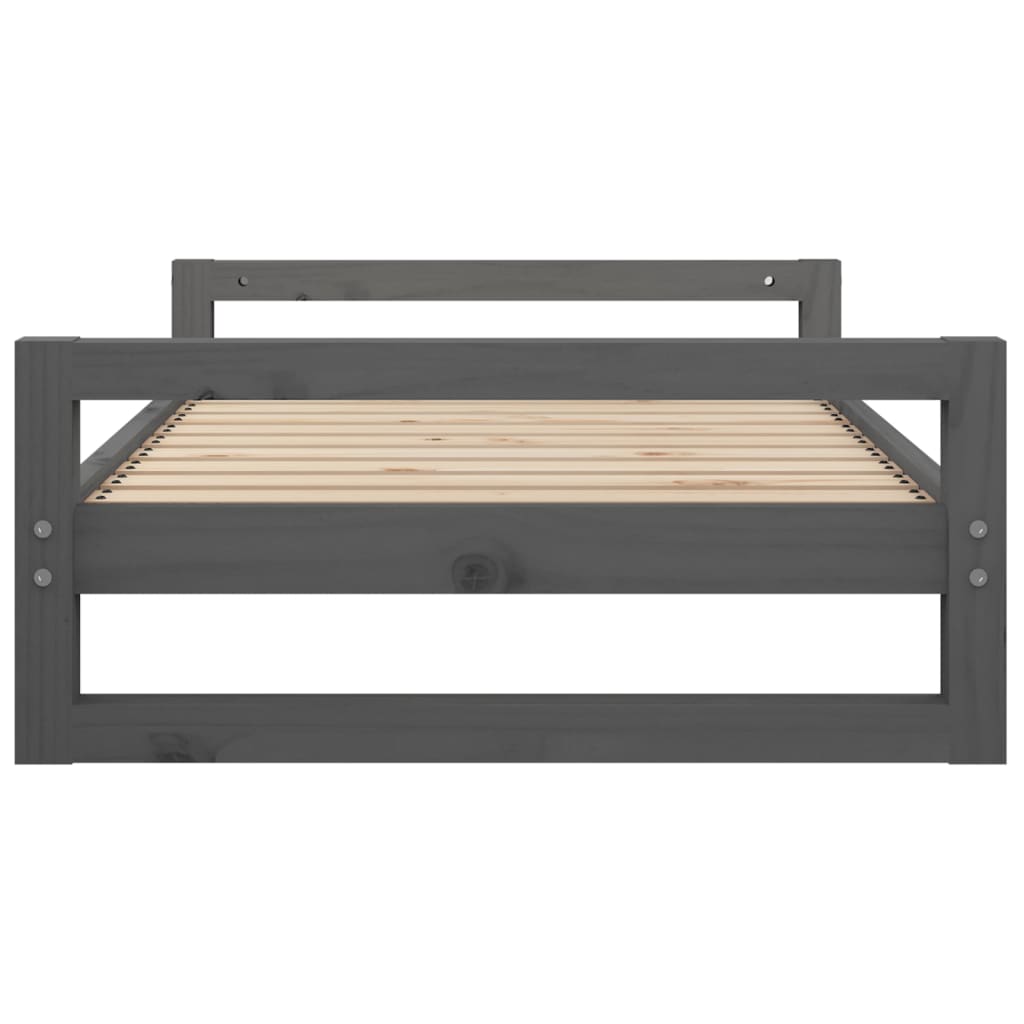 Lit pour Chien Gris 95,5x65,5x28 cm Bois de Pin Massif