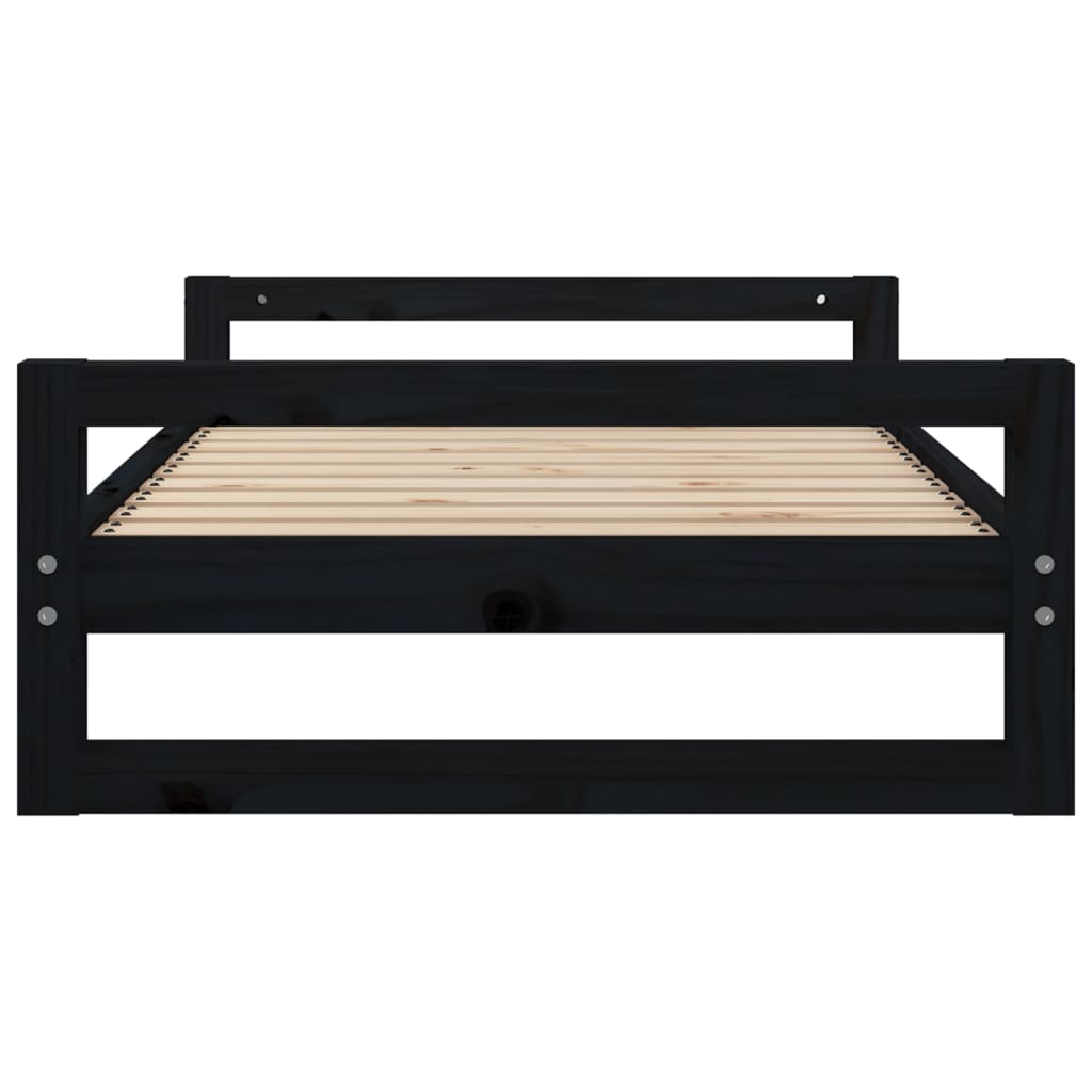 Lit pour chien Noir 95,5x65,5x28 cm Bois de pin massif