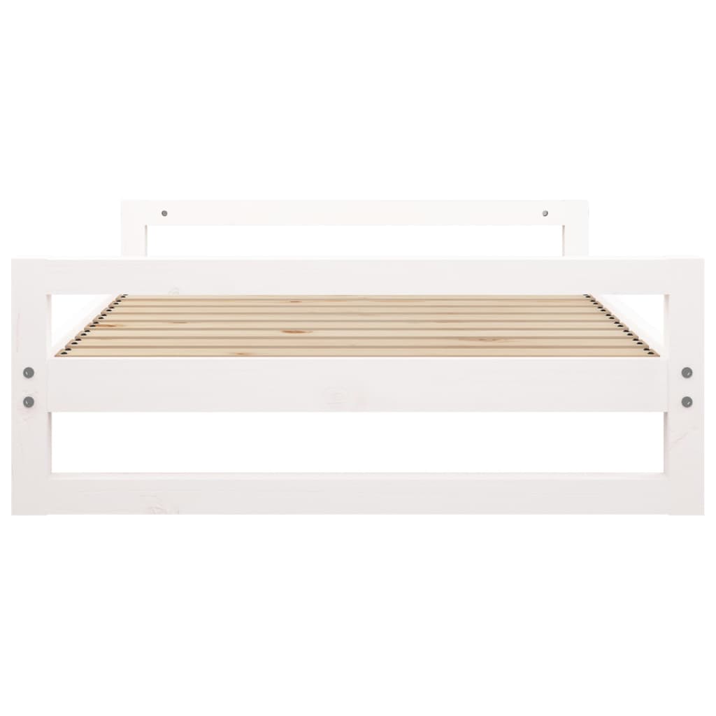 Lit pour chien Blanc 105,5x75,5x28 cm Bois de pin massif