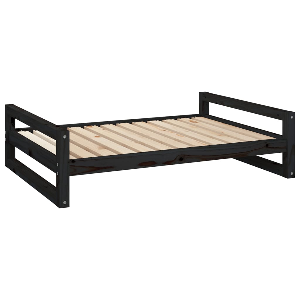 Hondenbed zwart 105,5x75,5x28 cm massief grenenhout