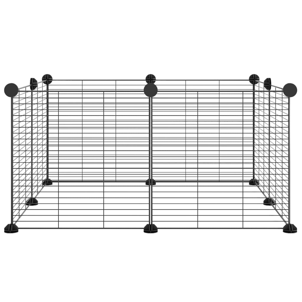 vidaXL 8-Panel Pet Cage Black 35x35 cm Steel