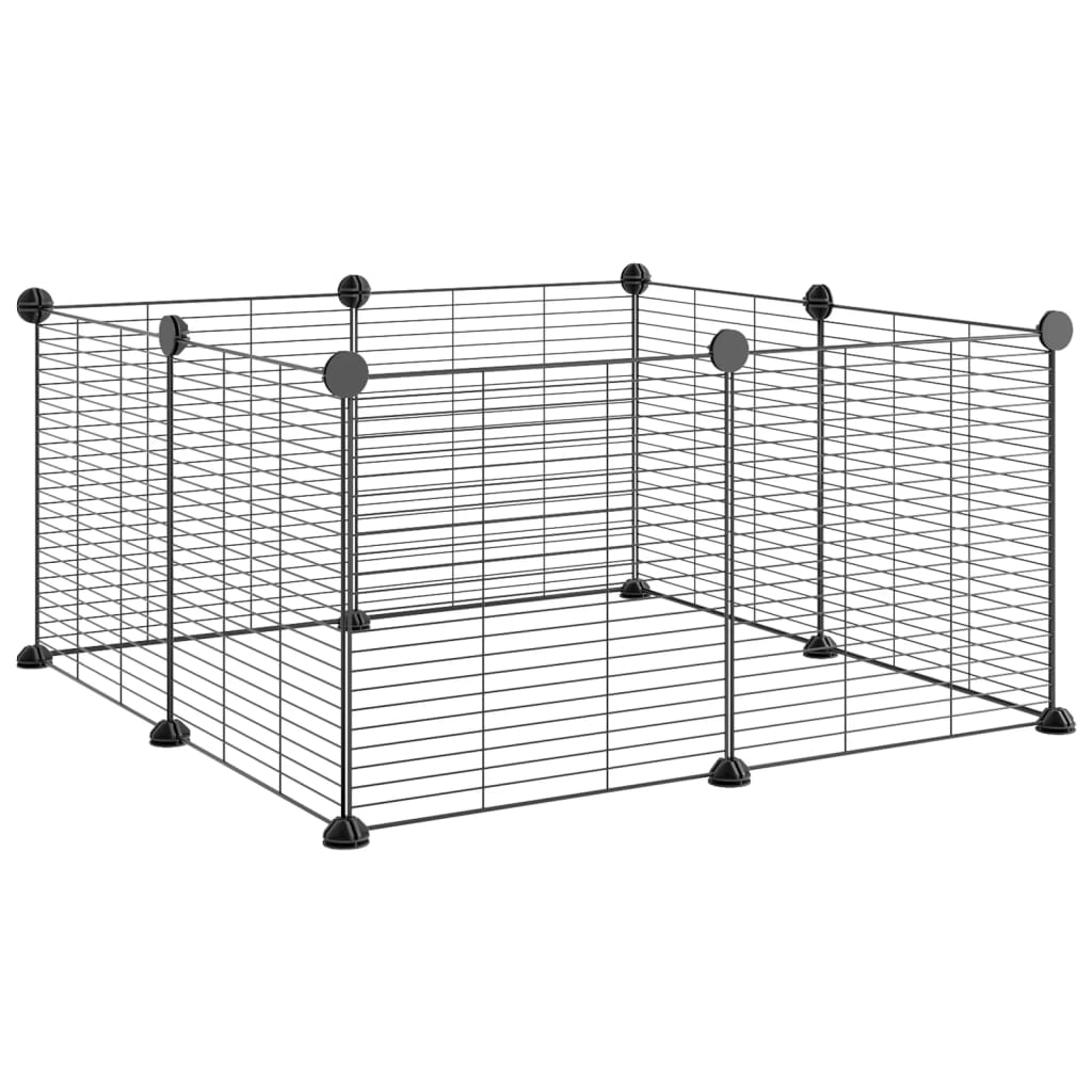 vidaXL 8-Panel Pet Cage Black 35x35 cm Steel