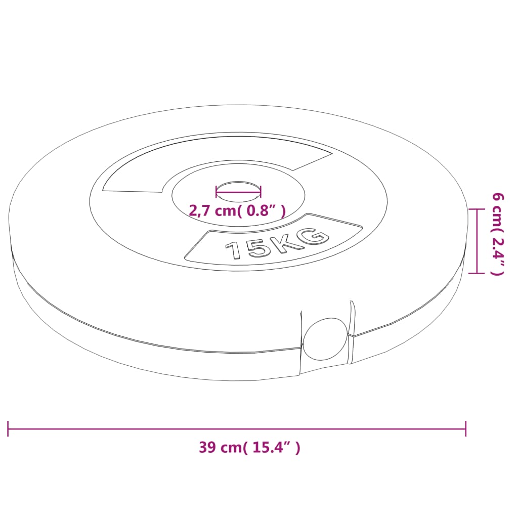 vidaXL Weight Plates 2 pcs 30 kg Cement