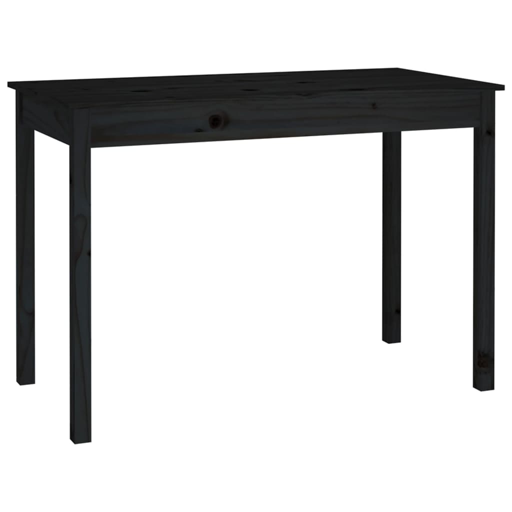 Eettafel zwart 110x55x75 cm massief grenenhout