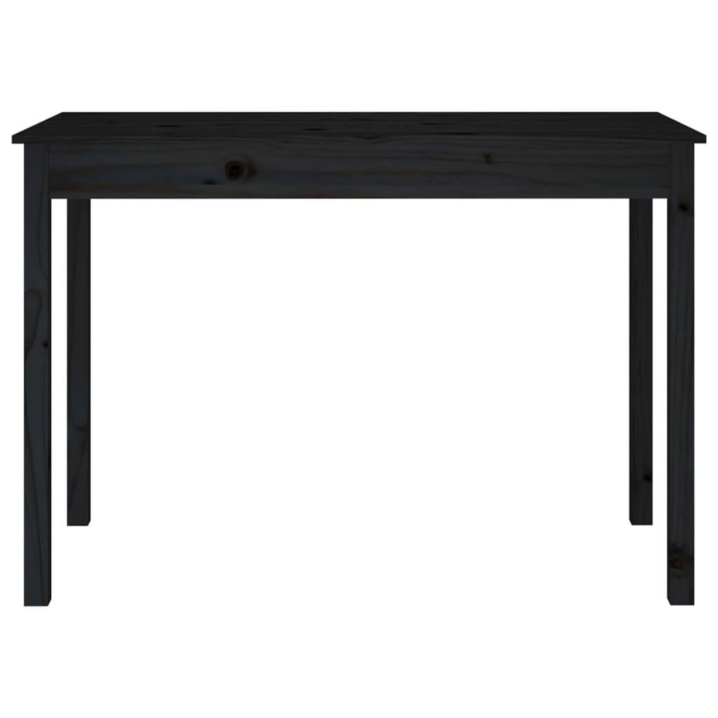 Table à Manger Noir 110x55x75 cm Bois Massif Pin