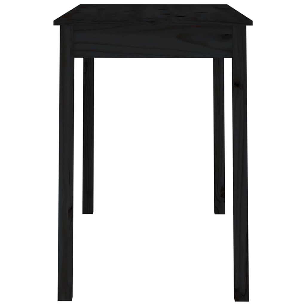 Table à Manger Noir 110x55x75 cm Bois Massif Pin