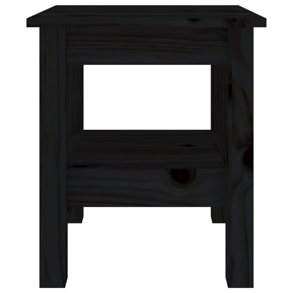 Table Basse Noir 35x35x40 cm Bois Massif Pin