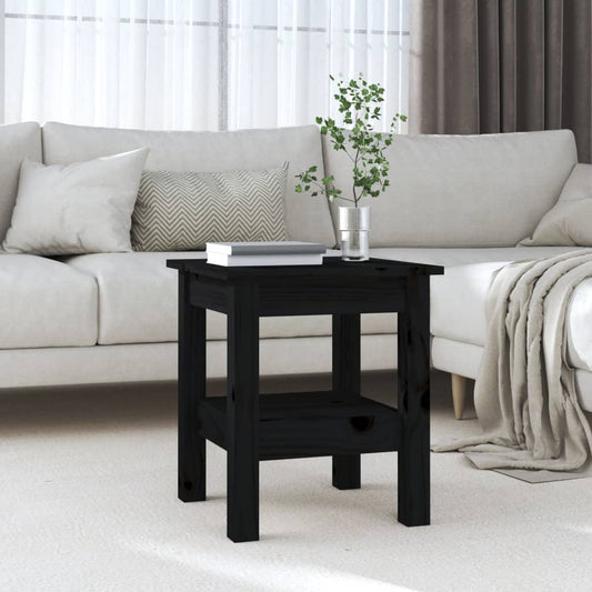 Table Basse Noir 35x35x40 cm Bois Massif Pin