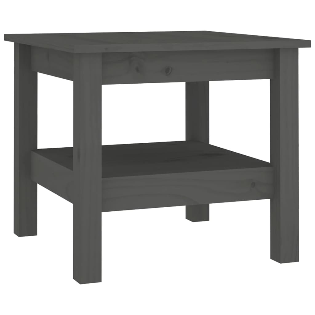 Table Basse Gris 45x45x40 cm Bois Massif Pin